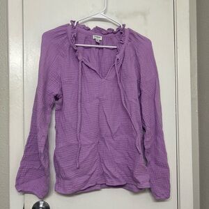 Jcrew Lavender Long Sleeve Blouse